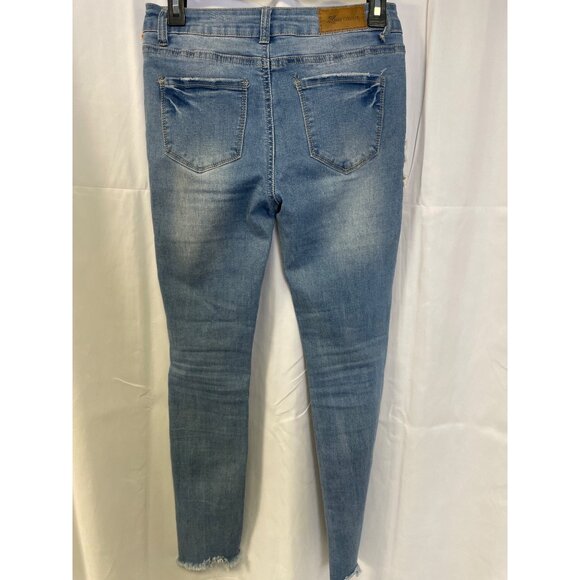 Love Couture Women's Blue Skinny Stretch Jeans With Floral Design S-9/10 SKU2565 - Picture 3 of 6